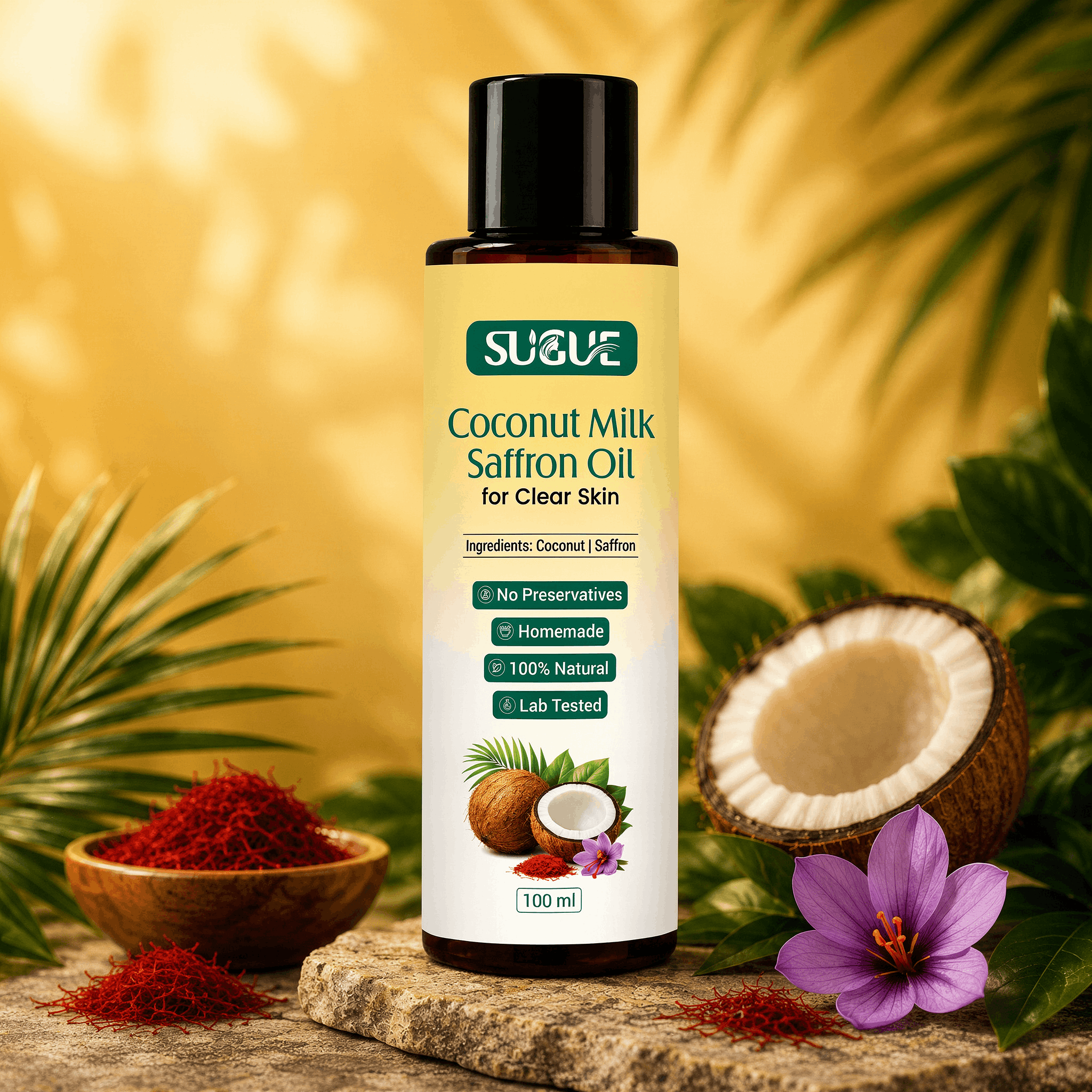 saffronoil-image Coconut Milk Saffron Glow Herbal Oil - Image 1